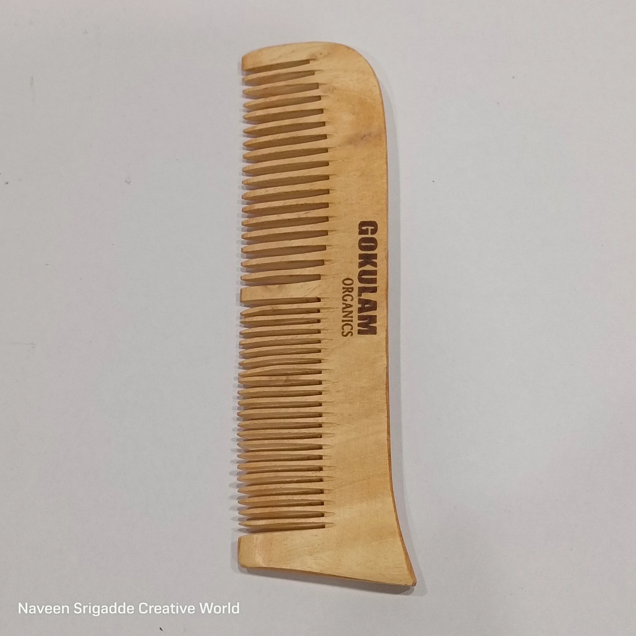 Gokulam Organics Stylish Wooden Hair Comb – Natural & Gentle Hair Care