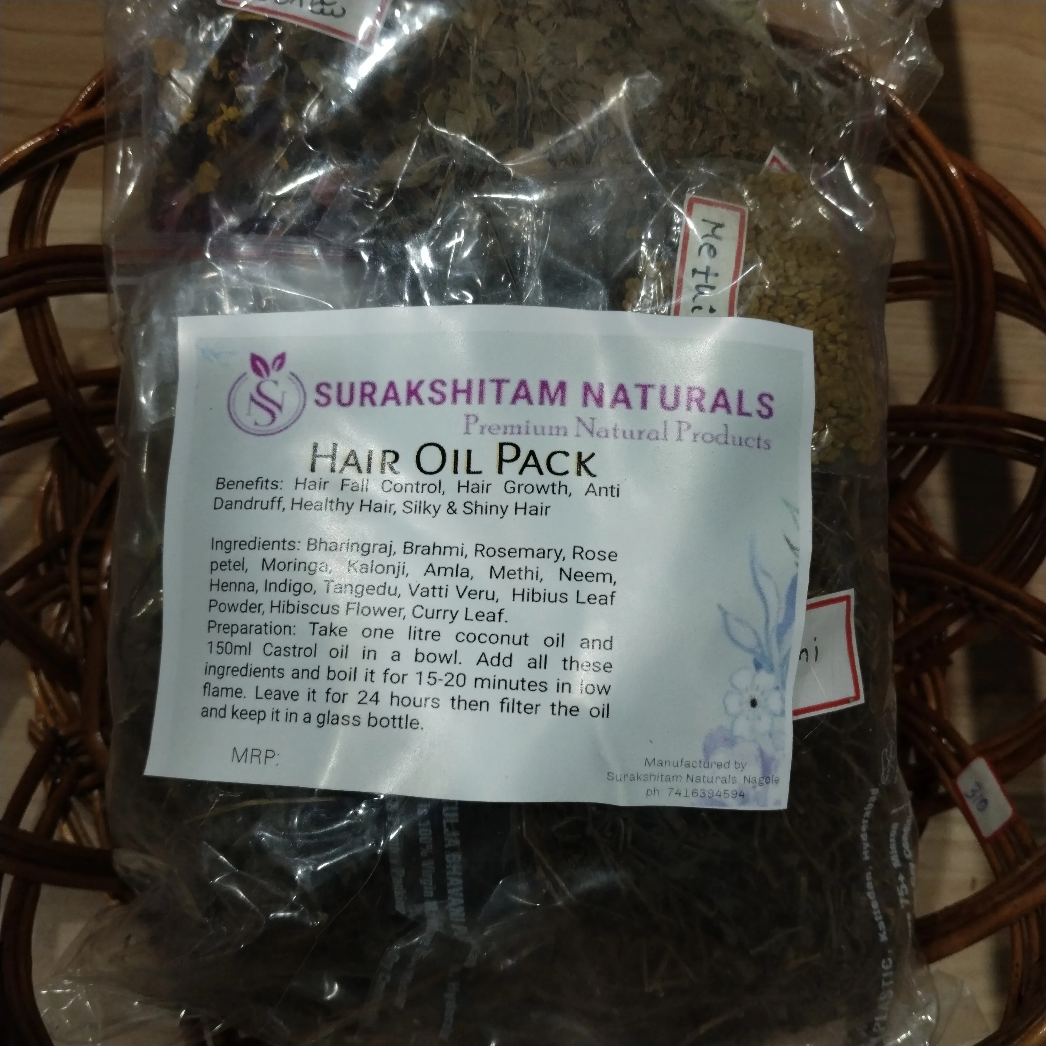 Hair Oil 15 pack of herbals