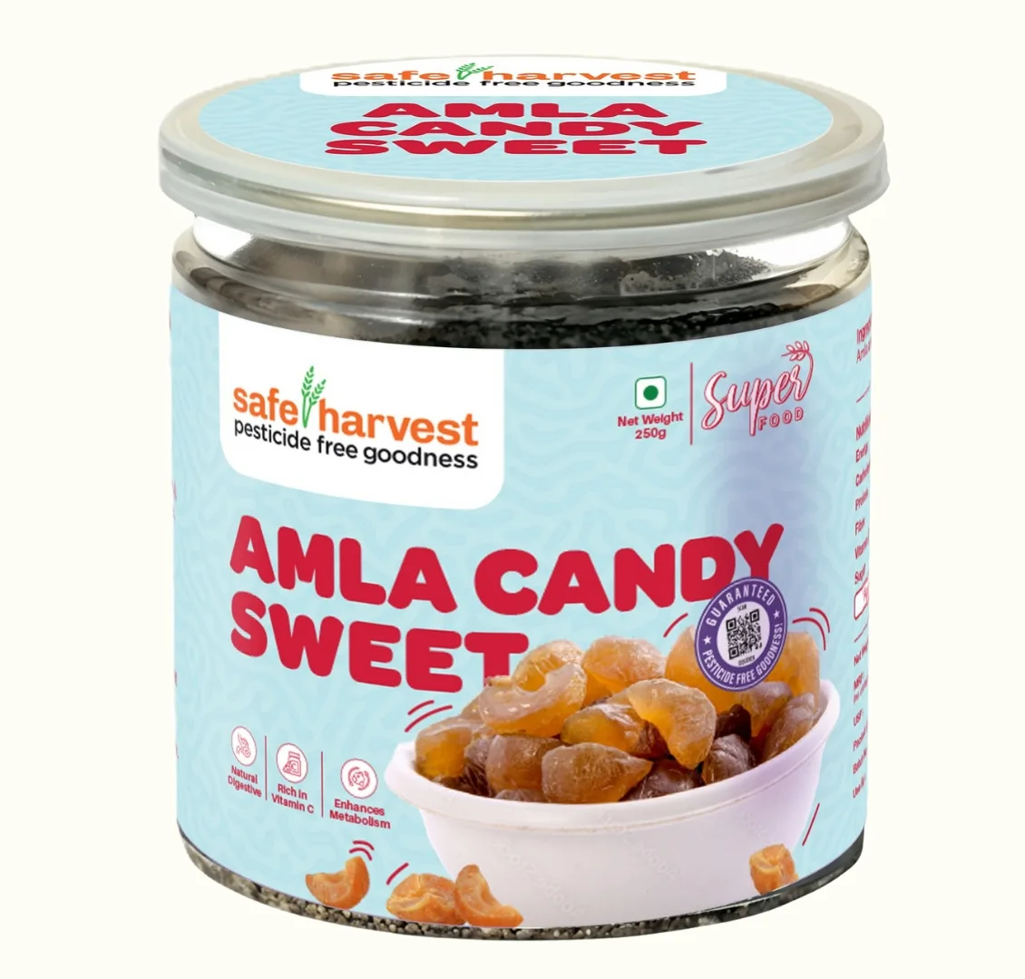 Safe Harvest Amla Candy Sweet 250g | High Vitamin C | Pesticide Free | Natural Healthy Snack