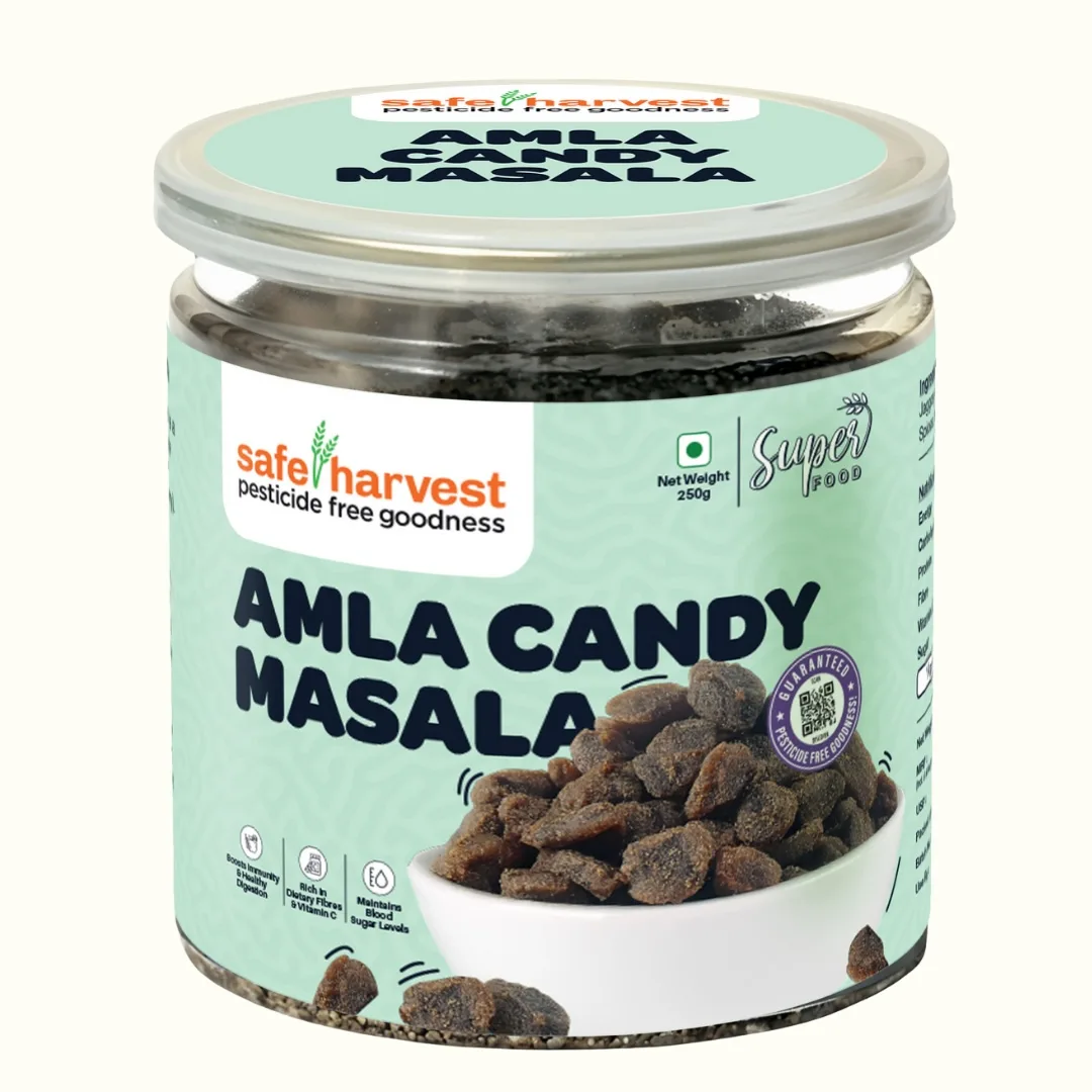 Safe Harvest Amla Candy Masala 250g | High Vitamin C | Pesticide Free | Natural Sweet & Tangy Snack