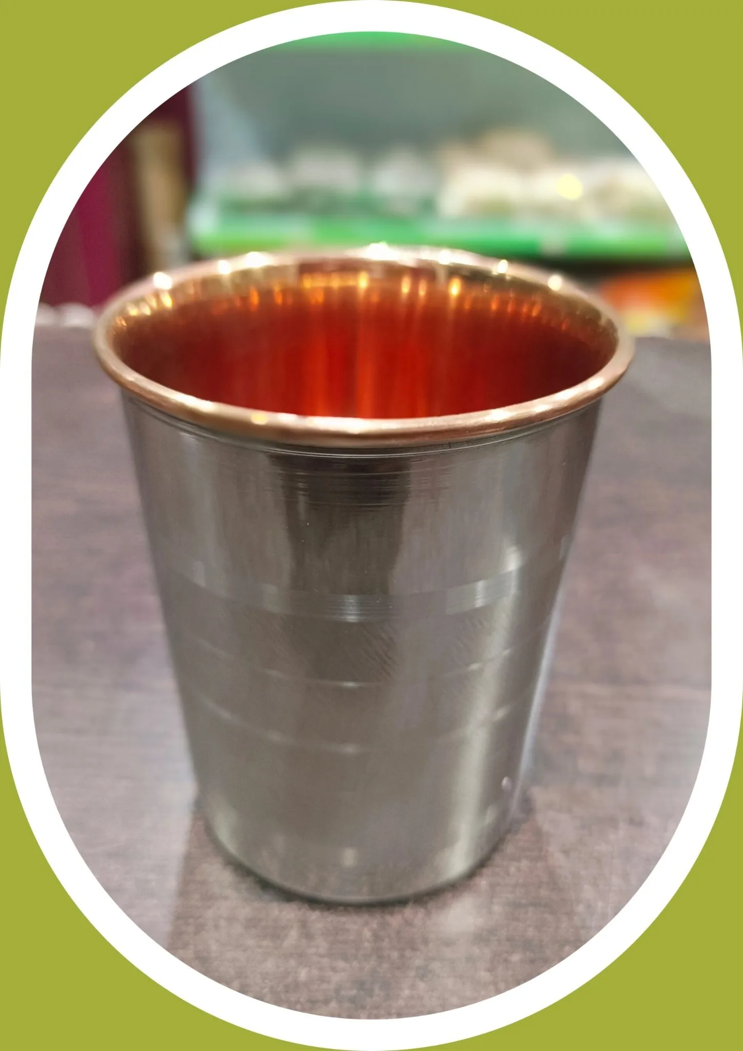 Copper Water Glass With Steel Coated
