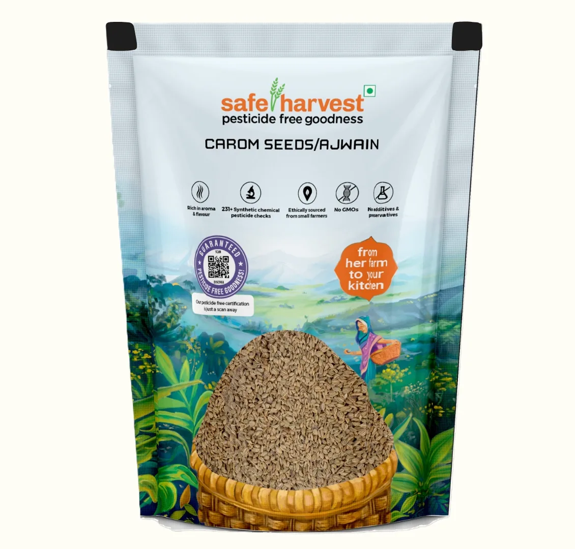 Safe Harvest Ajwain (Carom) seeds 200g | Vaamu/Oma | Unadulterated & Natural | Pesticide Free